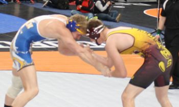 Dylan Gyberg competes at State