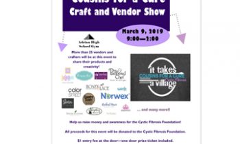 “Cousins for a Cure” Vendor Show March 9